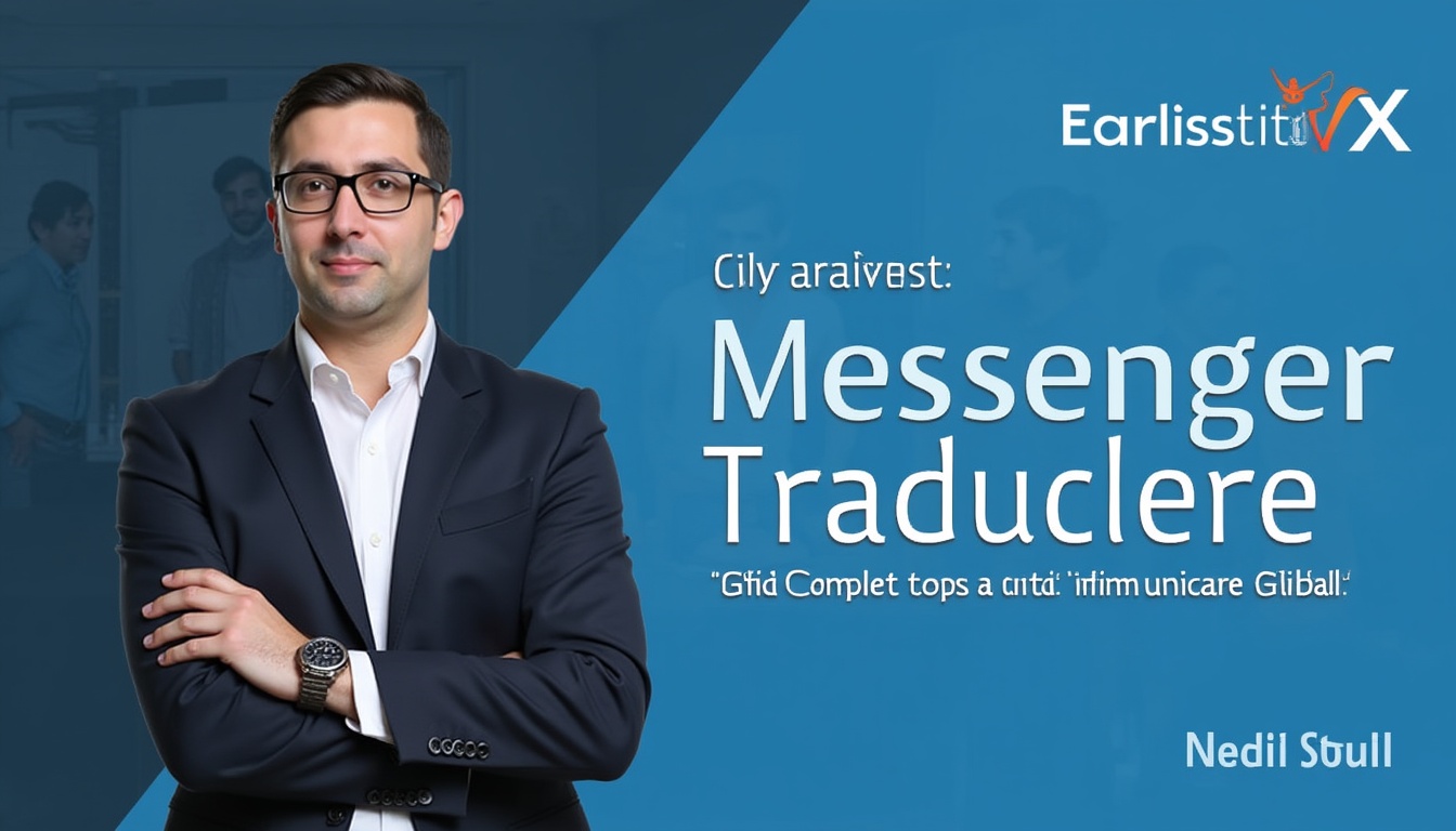 Imagine ilustrând funcționalitatea de messenger traducere pentru mesaje, cu baloane de chat în limbi diferite